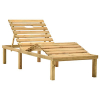 Lettino da Giardino con Cuscino Talpa in Legno Pino Impregnato cod mxl 42281