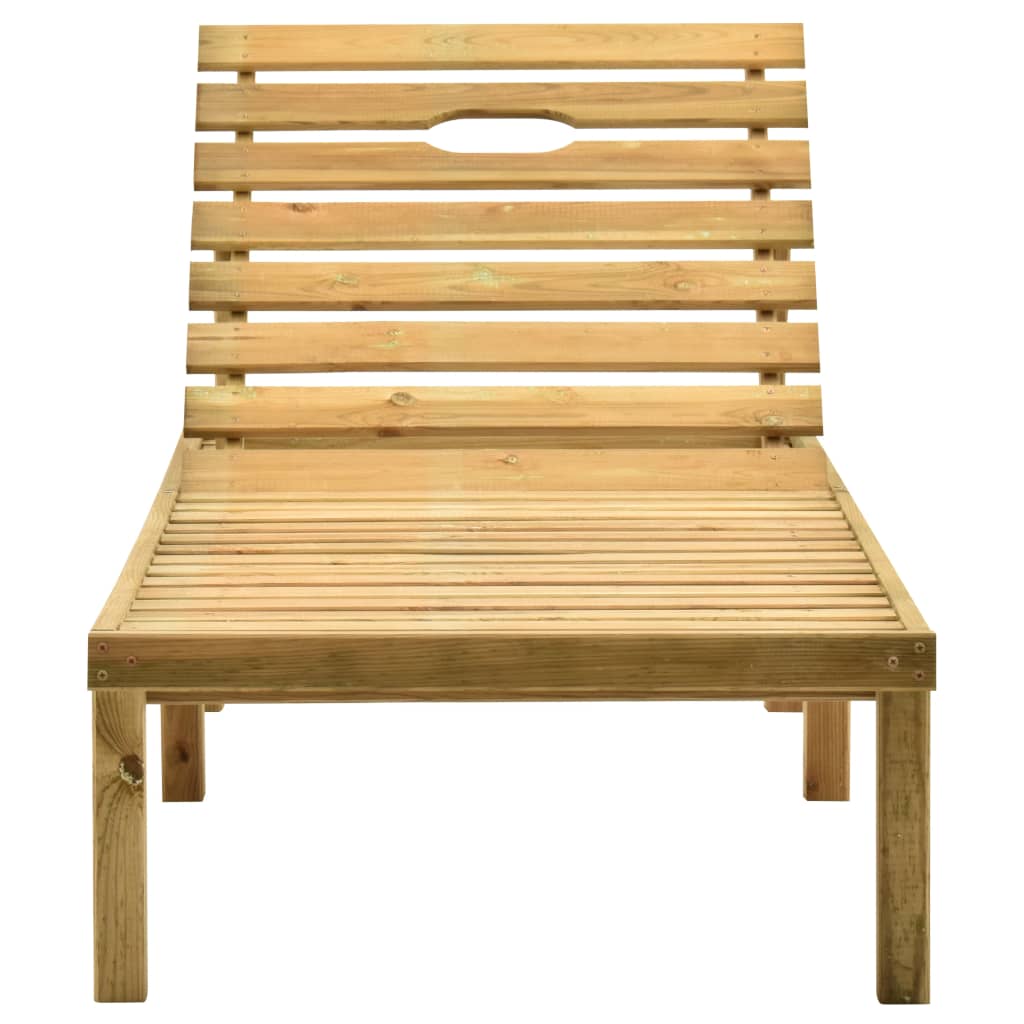 Lettino da Giardino con Cuscino Talpa in Legno Pino Impregnato cod mxl 42281