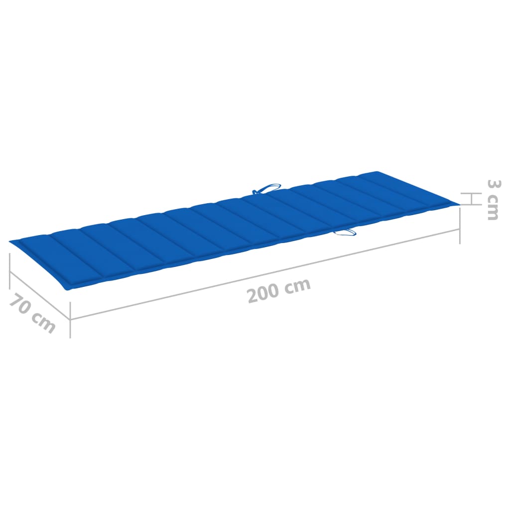 Lettino Prendisole Doppio e Cuscini Blu Reale Pino Impregnato 3065904