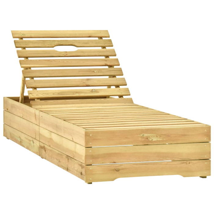 Lettino da Giardino con Cuscino Grigio Legno Pino Impregnato 3065910