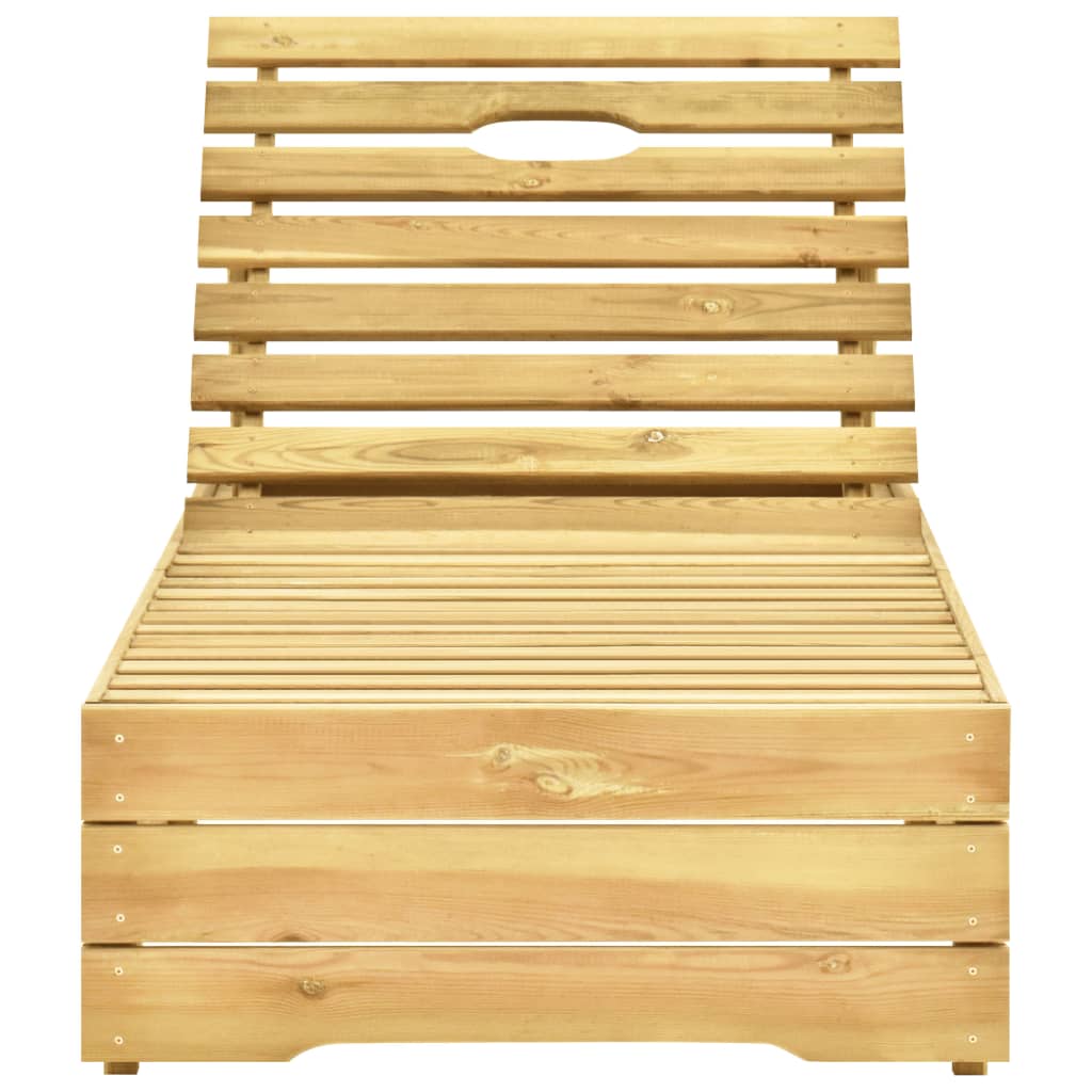 Lettino da Giardino con Cuscino Grigio Legno Pino Impregnato 3065910