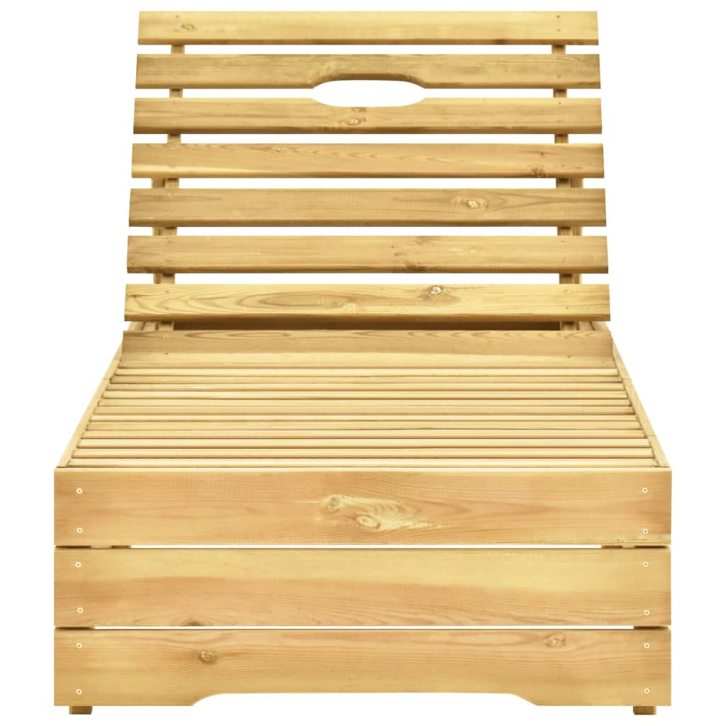 Lettino da Giardino con Cuscino Talpa in Legno Pino Impregnato 3065917