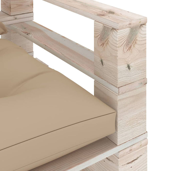 Poltrona da Giardino Pallet con Cuscini Beige in Legno di Pino 3066042