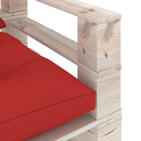 Poltrona da Giardino Pallet con Cuscini Rossi in Legno di Pino 3066047