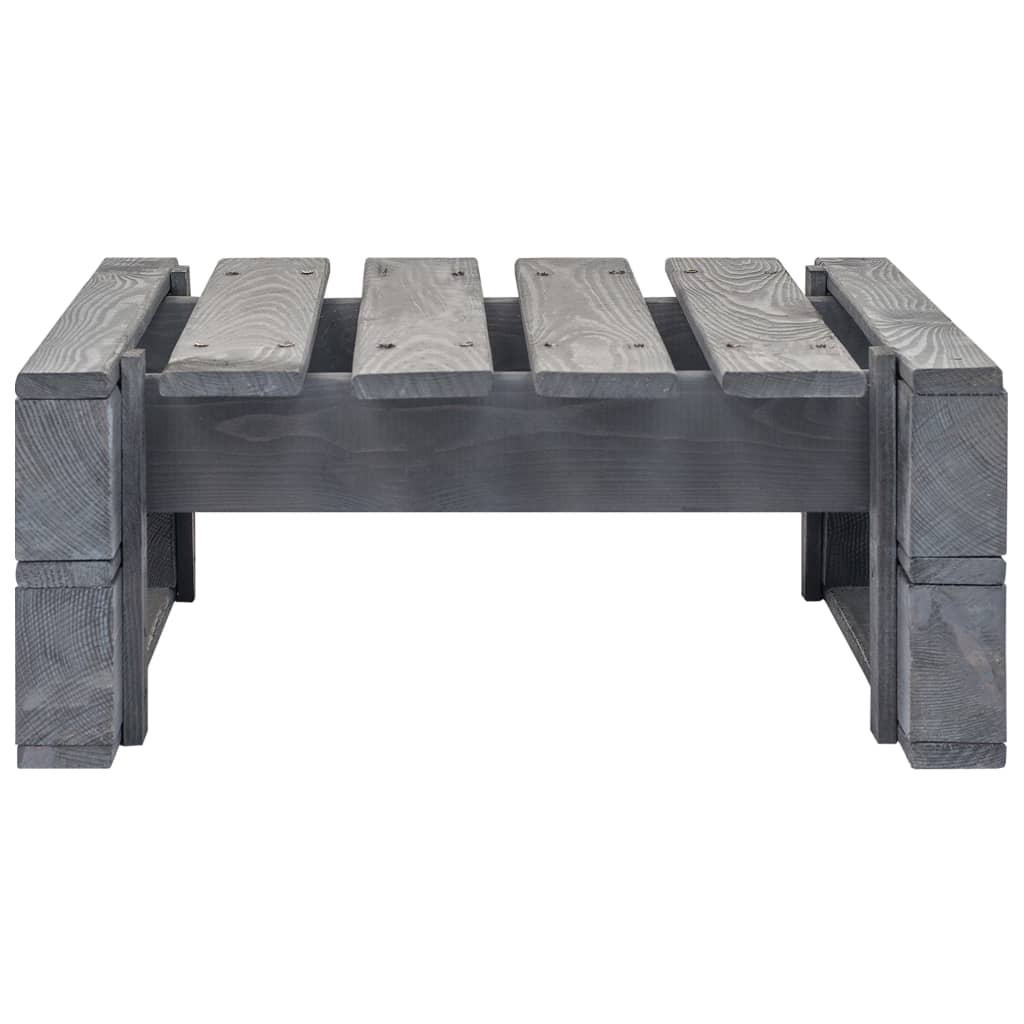 Ottomana da Giardino Pallet in Legno di Pino Impregnato Grigio 3066411