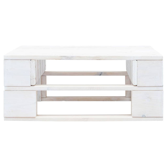 Ottomana da Giardino Pallet in Legno di Pino Impregnato Bianco 3066425