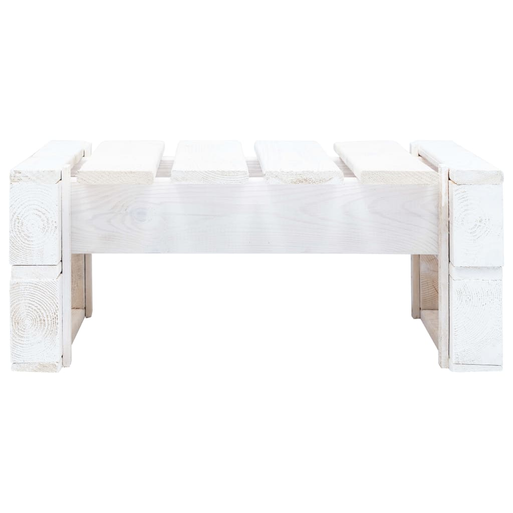 Ottomana da Giardino Pallet in Legno di Pino Impregnato Bianco 3066425