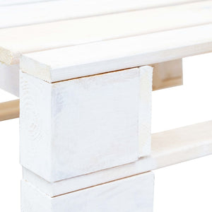 Ottomana da Giardino Pallet in Legno di Pino Impregnato Bianco 3066425