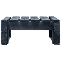 Ottomana da Giardino Pallet in Legno di Pino Impregnato Nero 3066436