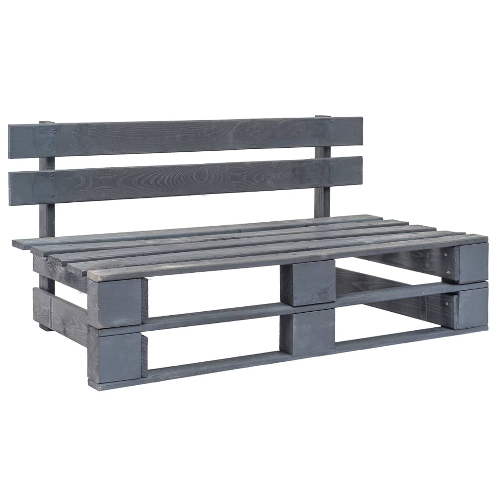 Divano Centrale Giardino su Pallet Grigio Legno Pino Impregnato 3066492