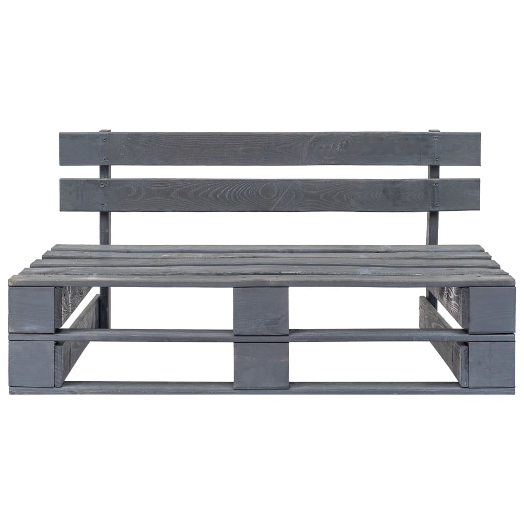 Divano Centrale Giardino su Pallet Grigio Legno Pino Impregnato 3066492