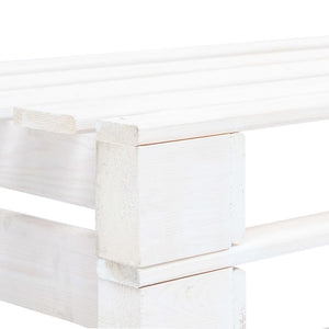 Divano Centrale da Giardino Pallet Legno Pino Impregnato Bianco 3066501