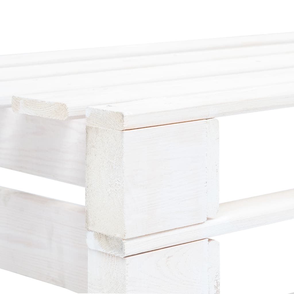 Divano Centrale da Giardino Pallet Legno Pino Impregnato Bianco 3066506