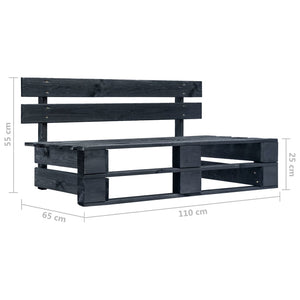 Divano Centrale Giardino su Pallet Nero Legno Pino Impregnato 3066508