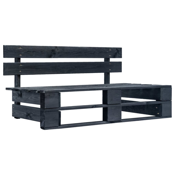 Divano Centrale da Giardino Pallet Legno Pino Impregnato Nero 3066509