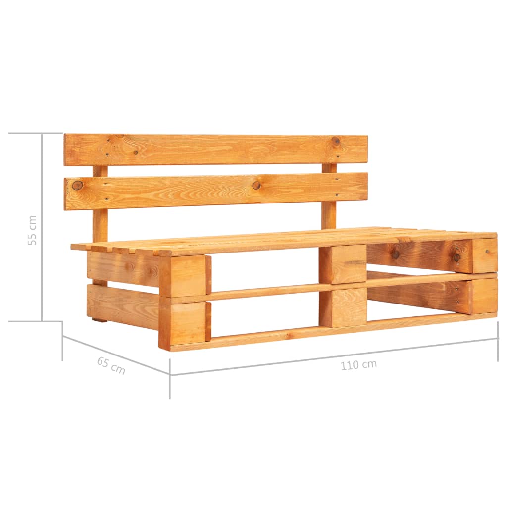 Divano Centrale in Pallet in Legno di Pino Impregnato Miele 3066527