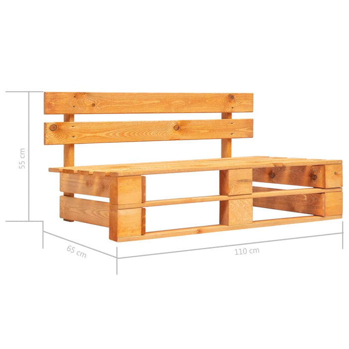 Divano Centrale in Pallet in Legno di Pino Impregnato Miele 3066527