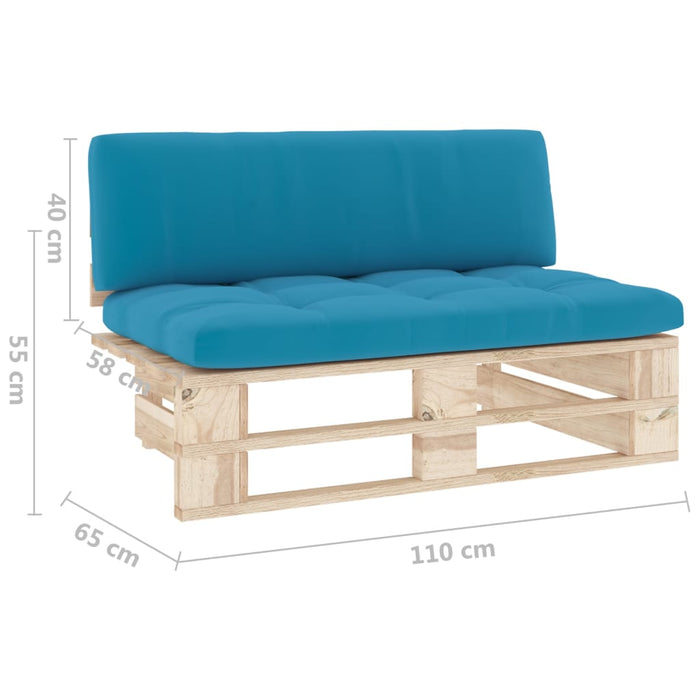 Divano Centrale Giardino su Pallet in Legno di Pino Impregnato cod mxl 55283