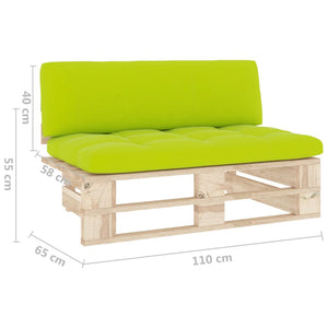 Divano Centrale Giardino su Pallet in Legno di Pino Impregnato cod mxl 55603