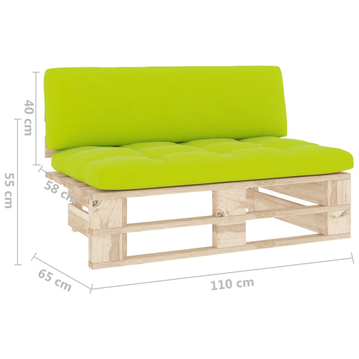 Divano Centrale Giardino su Pallet in Legno di Pino Impregnato cod mxl 55603