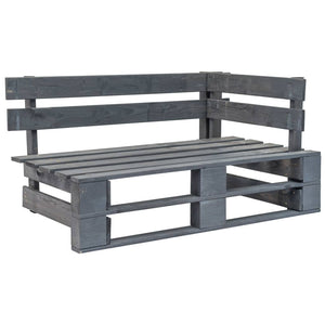 Divano Angolare da Giardino Pallet Legno Pino Impregnato Grigio 3066557