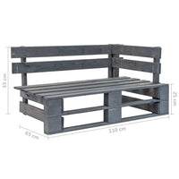 Divano Angolare da Giardino Pallet Legno Pino Impregnato Grigio 3066557