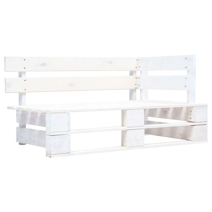 Divano Angolare da Giardino Pallet Legno Pino Impregnato Bianco 3066568