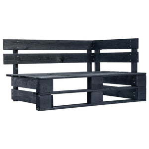 Divano Angolare da Giardino Pallet Legno Pino Impregnato Nero 3066579