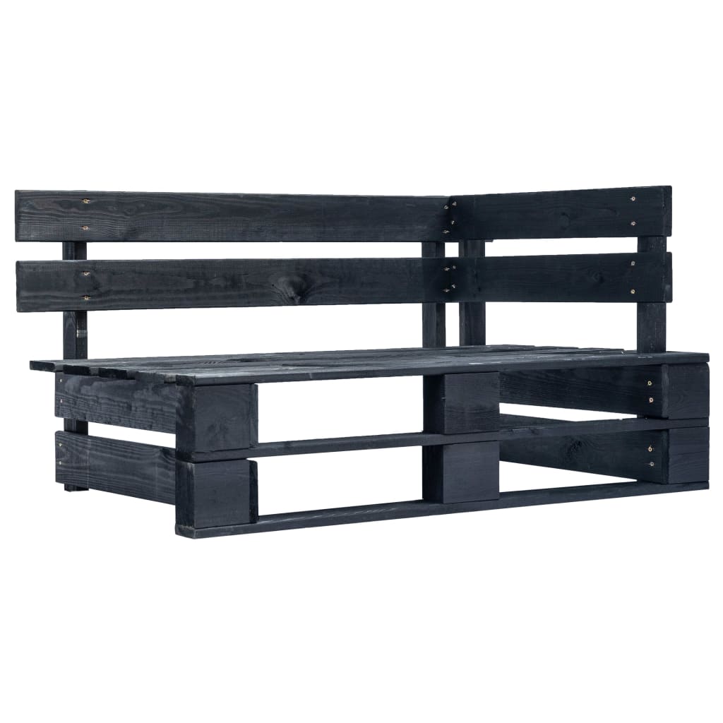 Divano Angolare da Giardino su Pallet Pino Impregnato Nero cod mxl 56776