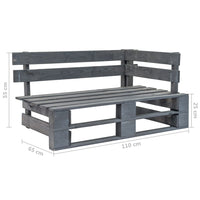 Divano a 2 Posti su Pallet con Cuscini Pino Impregnato Grigio 3066628