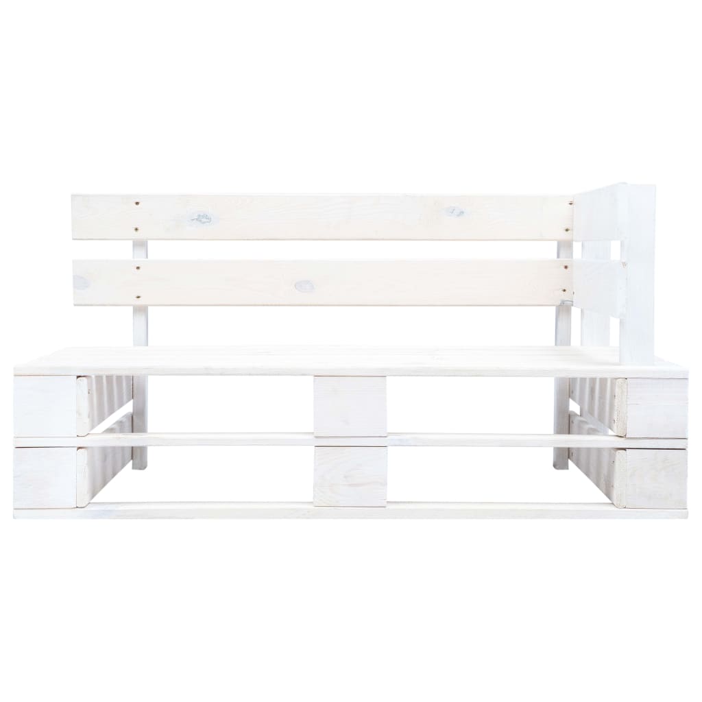 Divano 2 Posti su Pallet con Cuscini in Pino Impregnato Bianco cod mxl 41376