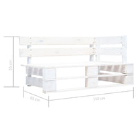 Divano 2 Posti su Pallet con Cuscini in Pino Impregnato Bianco cod mxl 42278