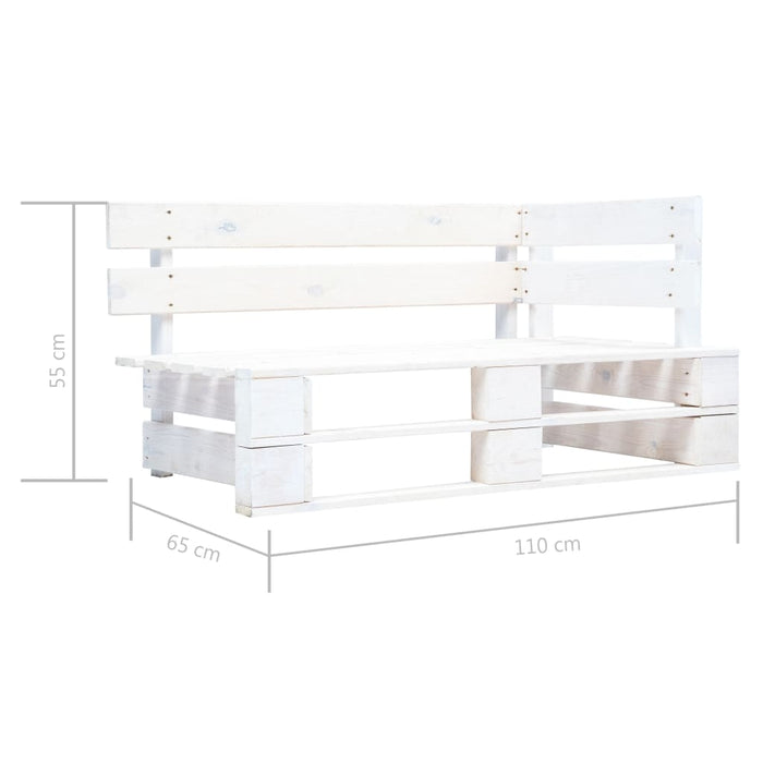 Divano 2 Posti su Pallet con Cuscini in Pino Impregnato Bianco cod mxl 42278