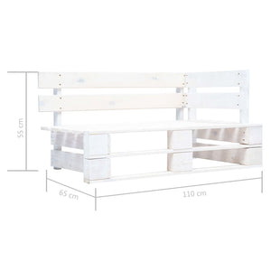 Divano 2 Posti su Pallet con Cuscini in Pino Impregnato Bianco cod mxl 45730