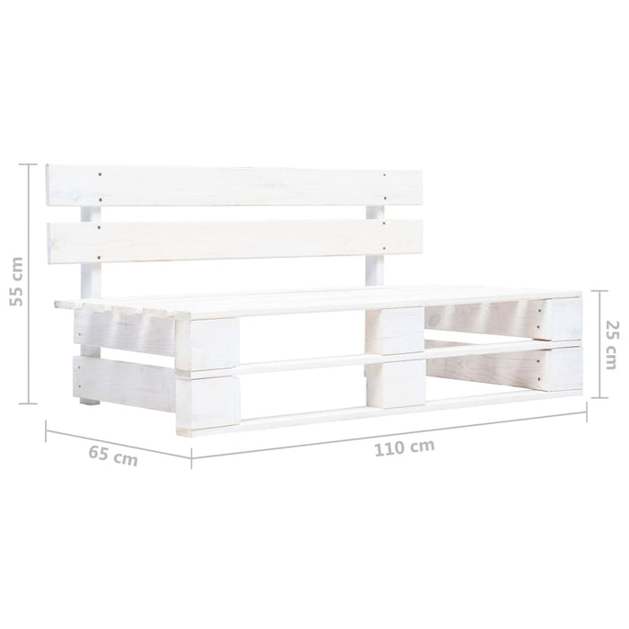 Set Divani in Pallet con Cuscini 4 pz in Pino Impregnato Bianco 3066714