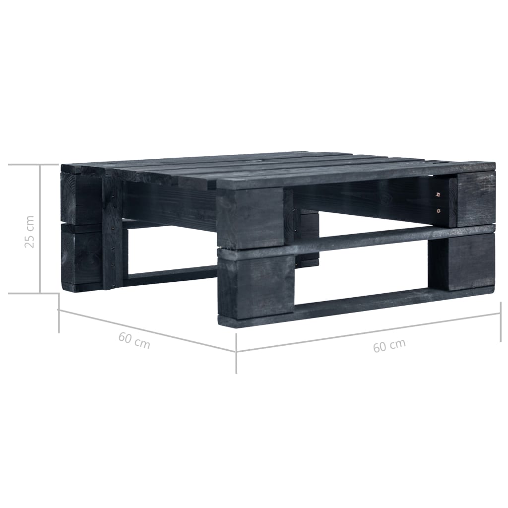 Set Divani a Pallet e Cuscini 4 pz in Pino Impregnato Nero cod mxl 30617