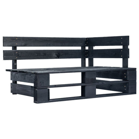 Set Divani a Pallet e Cuscini 4 pz in Pino Impregnato Nero cod mxl 30427