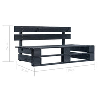 Set di Divani su Pallet 6pz e Cuscini in Pino Impregnato Nero cod mxl 30374