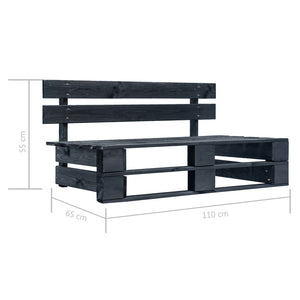 Set Divani in Pallet con Cuscini 6 pz in Pino Impregnato Nero 3066870