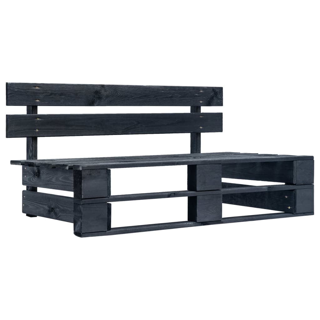 Set Divani in Pallet con Cuscini 6 pz in Pino Impregnato Nero 3066871