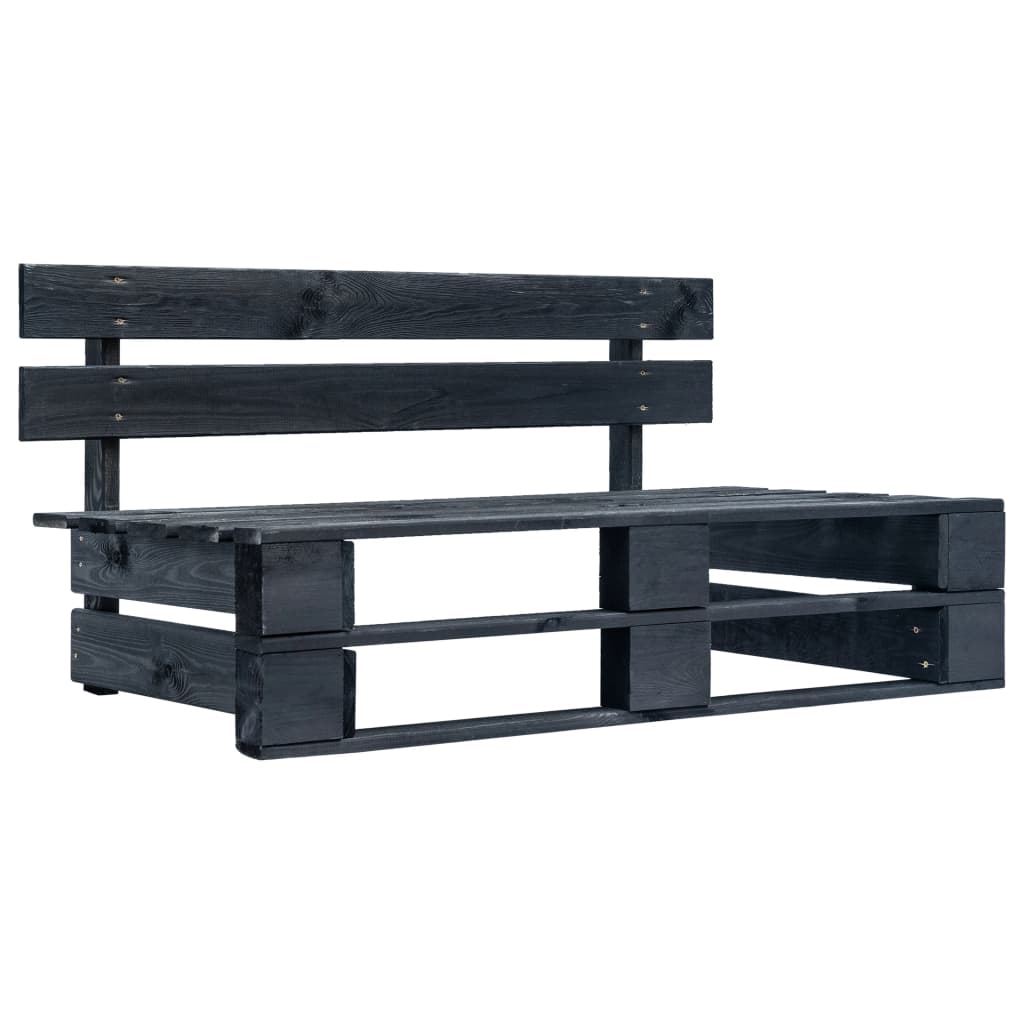 Set Divani in Pallet con Cuscini 6 pz in Pino Impregnato Nero 3066875