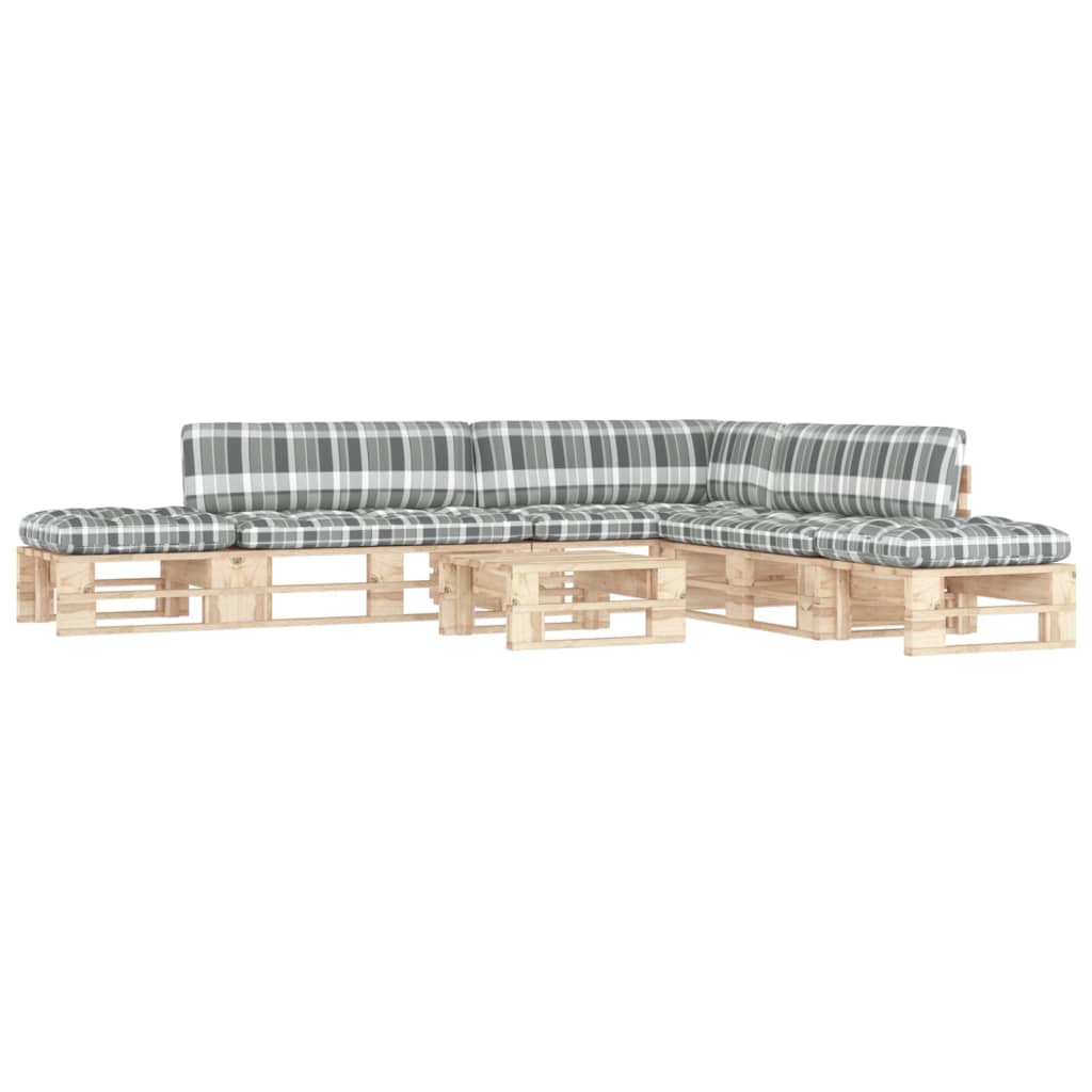 Set Divani in Pallet con Cuscini 6 pz in Pino Impregnato 3066902