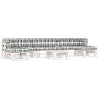 Set di Divani su Pallet 6pz e Cuscini in Pino Impregnato Bianco cod mxl 35981