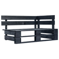 Set di Divani su Pallet 6pz e Cuscini in Pino Impregnato Nero cod mxl 30656