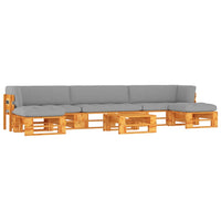 Set Divani in Pallet con Cuscini 6 pz in Pino Impregnato Miele 3066951