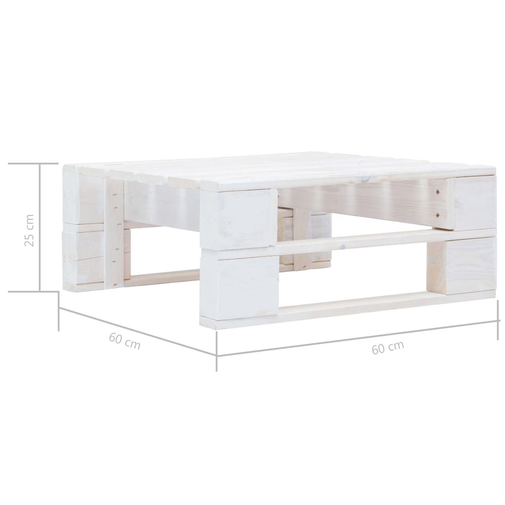 Set Divani a Pallet e Cuscini 6 pz in Pino Impregnato Bianco cod mxl 40698