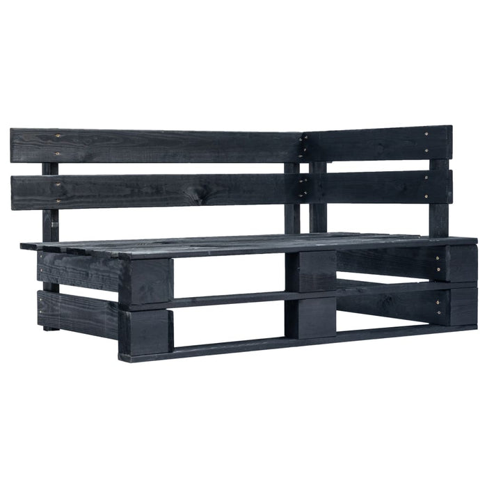 Set Divani a Pallet e Cuscini 6 pz in Pino Impregnato Nero cod mxl 30615