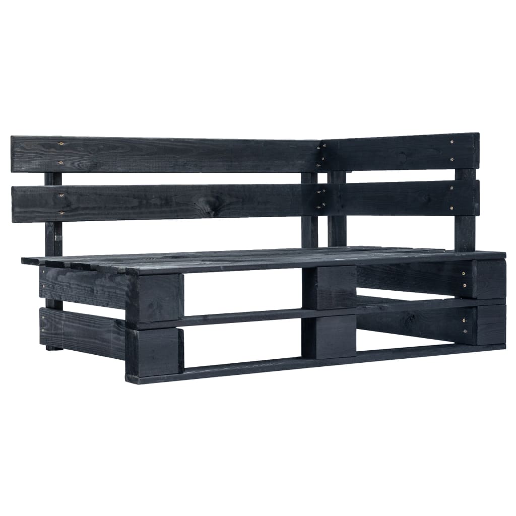 Set Divani a Pallet e Cuscini 6 pz in Pino Impregnato Nero cod mxl 30660