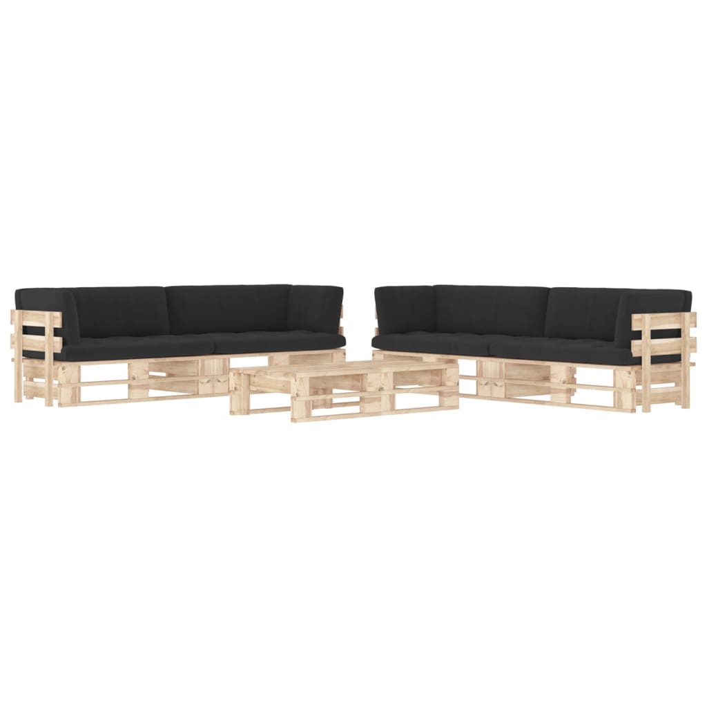 Set Divani a Pallet e Cuscini 6 pz in Legno di Pino Impregnato cod mxl 56756