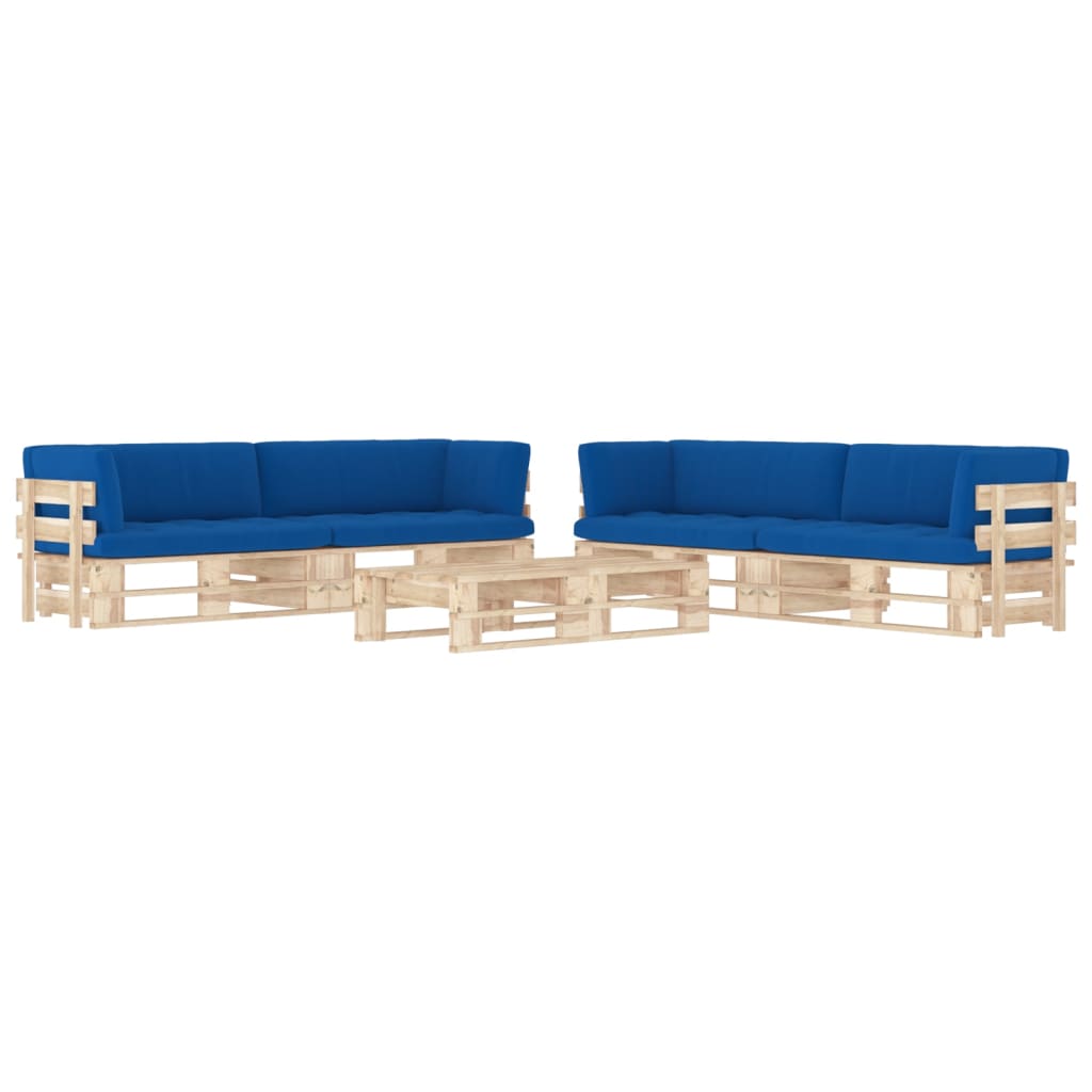 Set Divani a Pallet e Cuscini 6 pz in Legno di Pino Impregnato cod mxl 56785